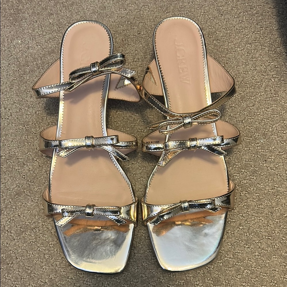 J. Crew Gold Metallic Sandals with Modern Design